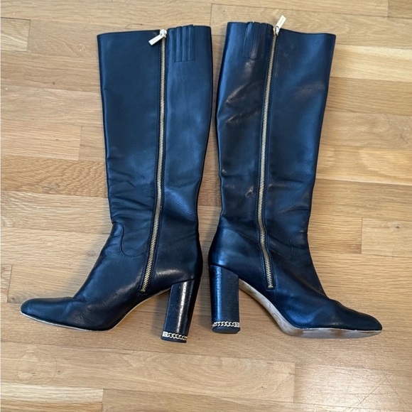 Michael Kors size 10M women's Elegant Black Leather Knee-High Boots - Picture 6 of 9